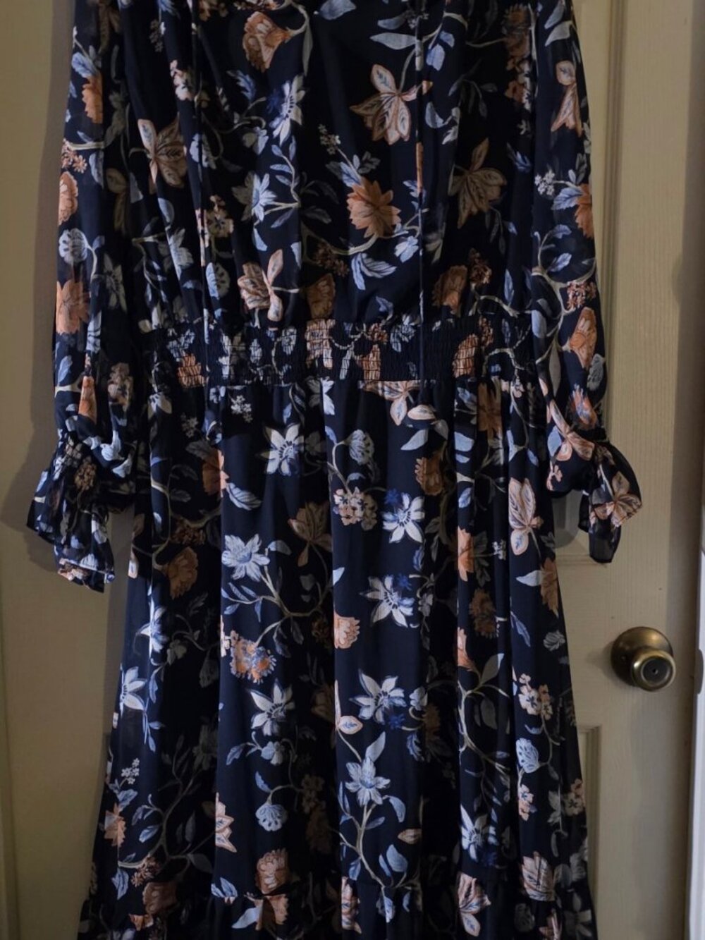 Sam and Jess Navy Floral Maxi Dress 2X Lined